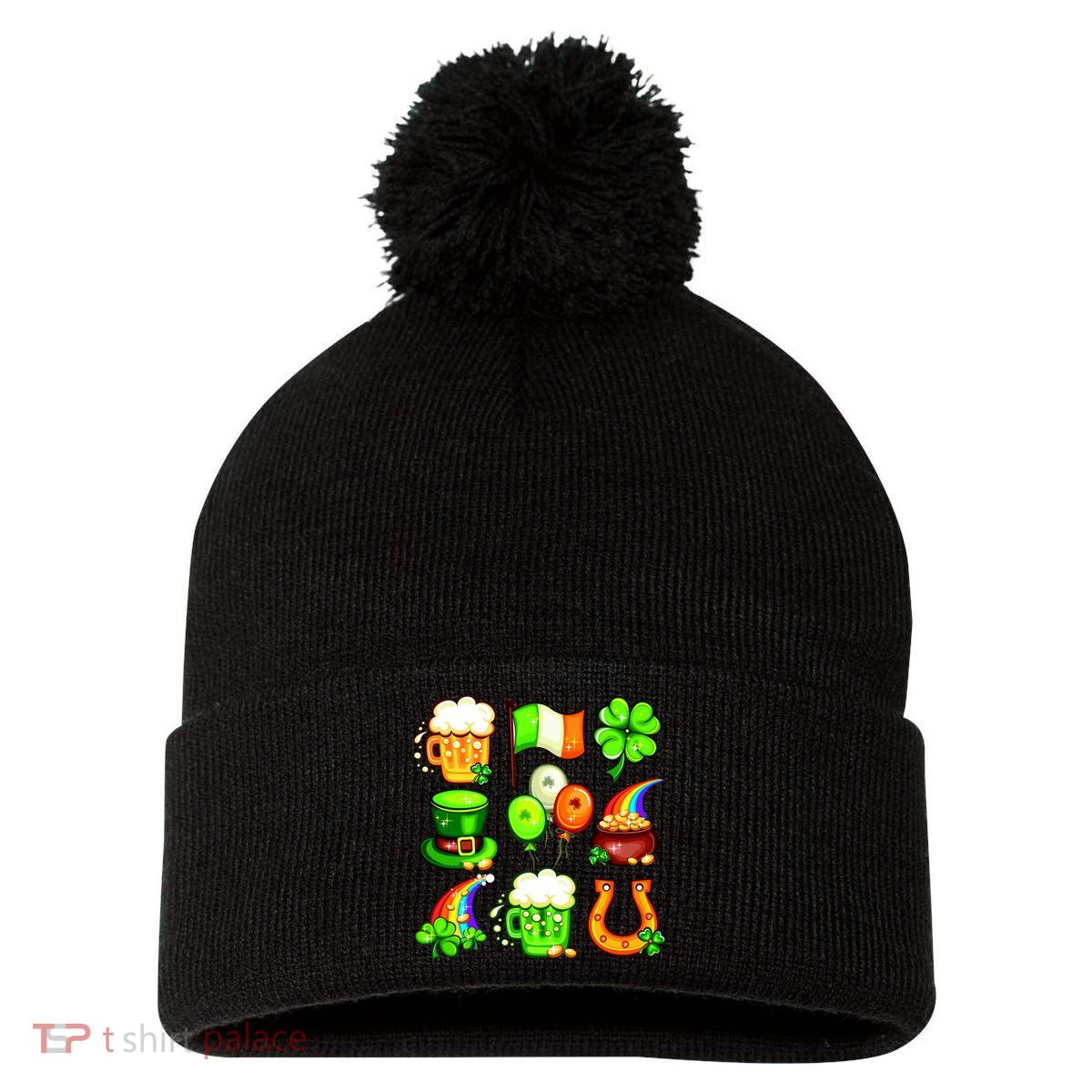 Irish Party Favors Festive St. Patrick's Day Mashup Pom Pom 12in Knit Beanie