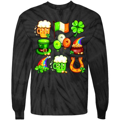 Irish Party Favors Festive St. Patrick's Day Mashup Tie-Dye Long Sleeve Shirt