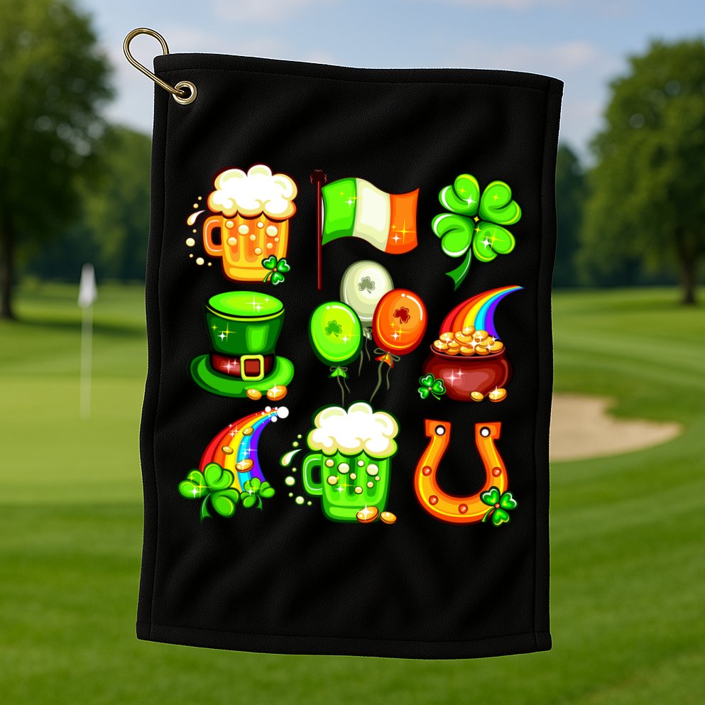 Irish Party Favors Festive St. Patrick's Day Mashup Golf Towel