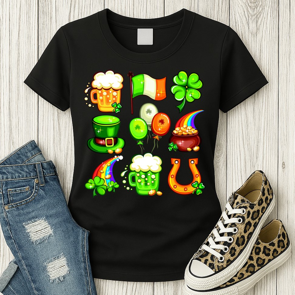 Irish Party Favors Festive St. Patrick's Day Mashup Womens T-Shirt
