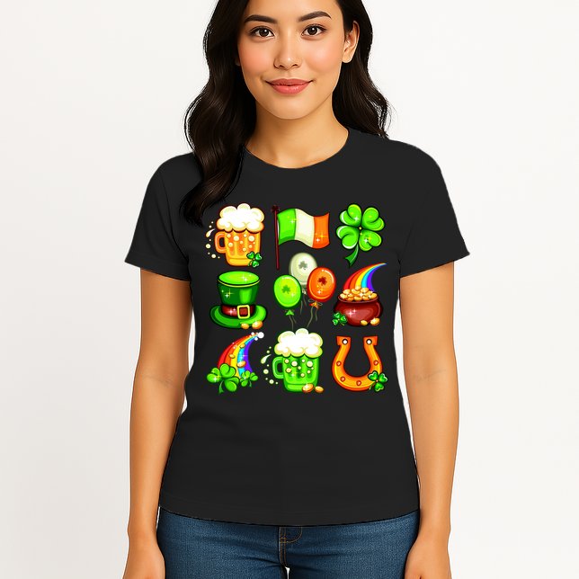 Irish Party Favors Festive St. Patrick's Day Mashup Womens T-Shirt