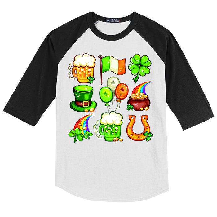 Irish Party Favors Festive St. Patrick's Day Mashup Kids Colorblock Raglan Jersey