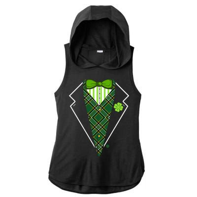 Irish Party Tuxedo Ladies PosiCharge Tri-Blend Wicking Draft Hoodie Tank