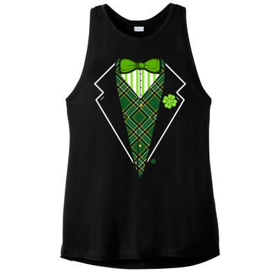 Irish Party Tuxedo Ladies PosiCharge Tri-Blend Wicking Tank