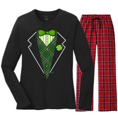 Irish Party Tuxedo Women's Long Sleeve Flannel Pajama Set 