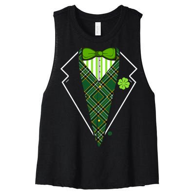 Irish Party Tuxedo Women's Racerback Cropped Tank