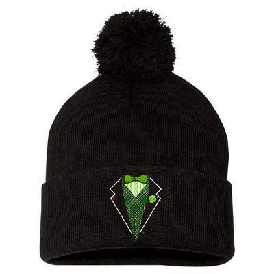 Irish Party Tuxedo Pom Pom 12in Knit Beanie