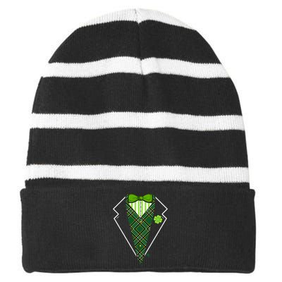 Irish Party Tuxedo Striped Beanie with Solid Band