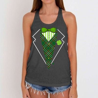 Irish Party Tuxedo Women's Knotted Racerback Tank