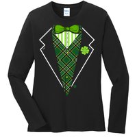 Irish Party Tuxedo Ladies Long Sleeve Shirt