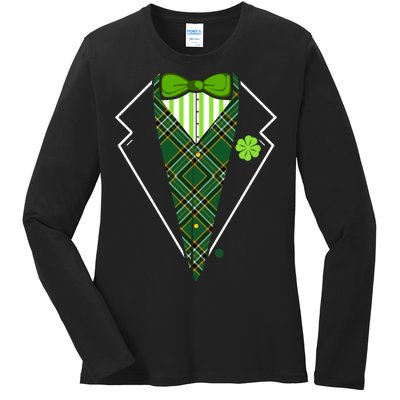 Irish Party Tuxedo Ladies Long Sleeve Shirt