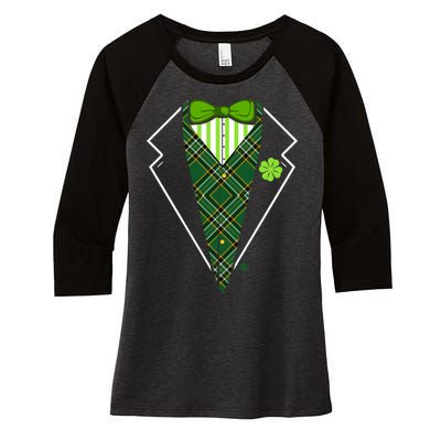 Irish Party Tuxedo Women's Tri-Blend 3/4-Sleeve Raglan Shirt