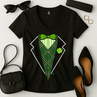 Irish Party Tuxedo Women's V-Neck T-Shirt
