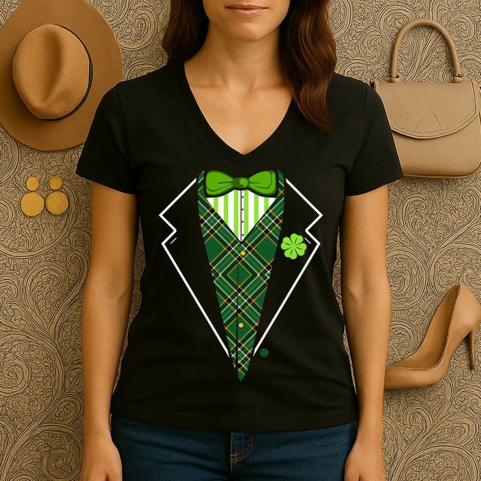 Irish Party Tuxedo Women's V-Neck T-Shirt