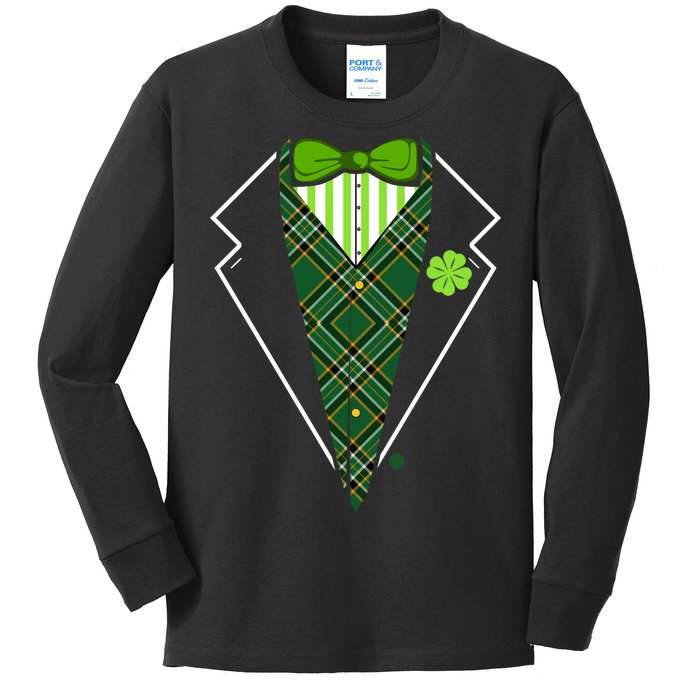 Irish Party Tuxedo Kids Long Sleeve Shirt