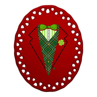 Irish Party Tuxedo Ceramic Oval Ornament