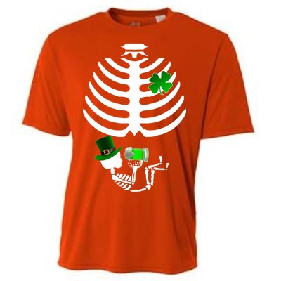 Irish Pregnant Skeleton Baby Beer Cooling Performance Crew T-Shirt