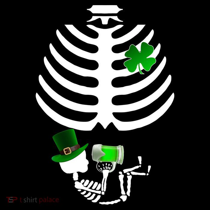 Irish Pregnant Skeleton Baby Beer Flexfit Unipanel Trucker Cap