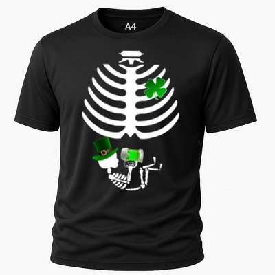 Irish Pregnant Skeleton Baby Beer Performance Shirt