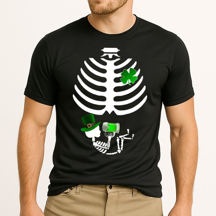 Irish Pregnant Skeleton Baby Beer Cooling Performance Crew T-Shirt