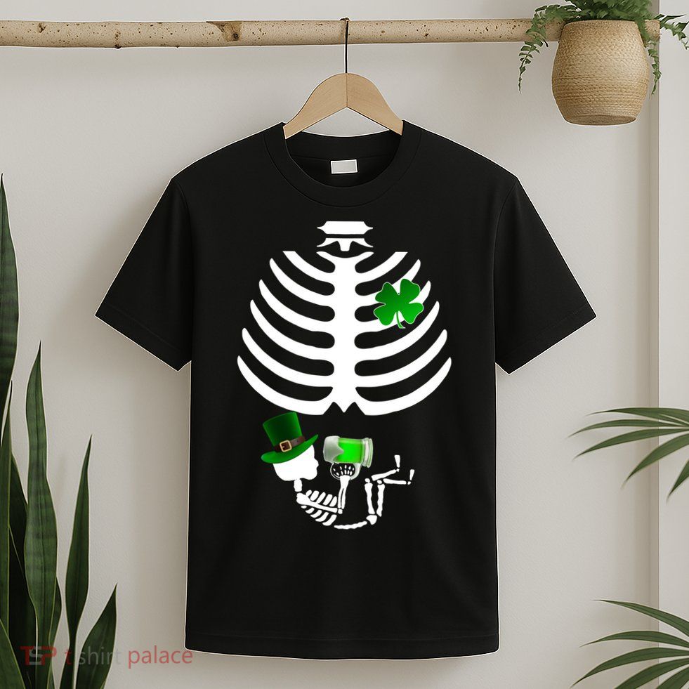 Irish Pregnant Skeleton Baby Beer T-Shirt