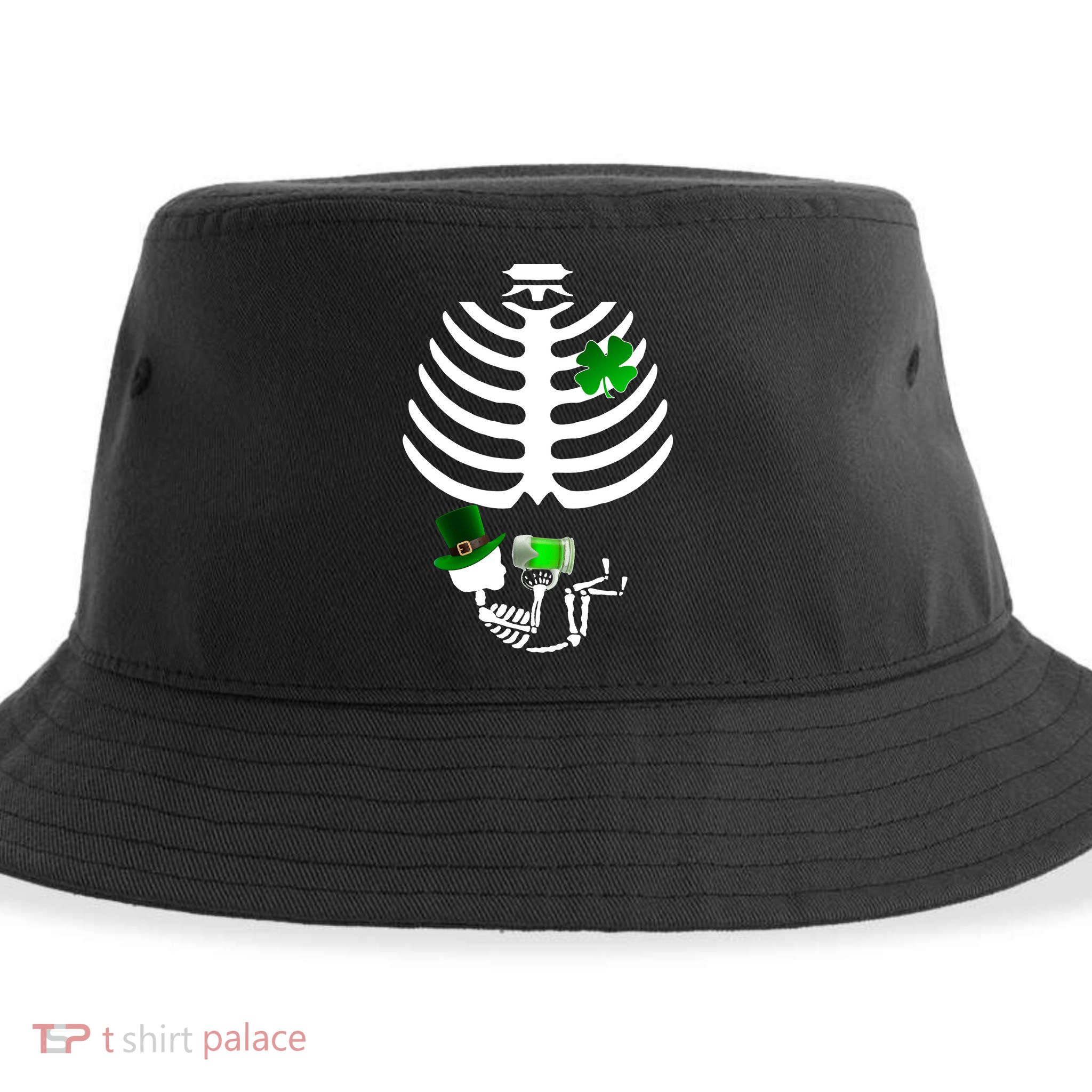 Irish Pregnant Skeleton Baby Beer Sustainable Bucket Hat
