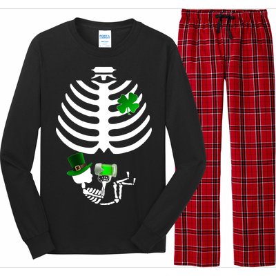 Irish Pregnant Skeleton Baby Beer Long Sleeve Pajama Set