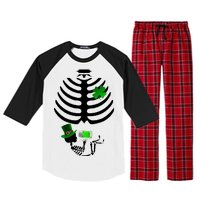 Irish Pregnant Skeleton Baby Beer Raglan Sleeve Pajama Set