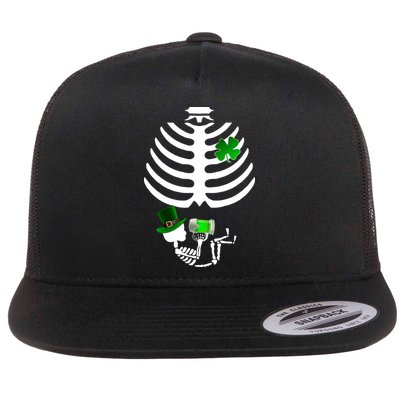 Irish Pregnant Skeleton Baby Beer Flatbill Hat