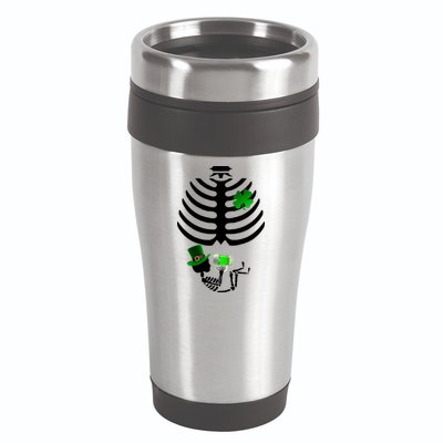 Irish Pregnant Skeleton Baby Beer 16oz Travel Tumbler