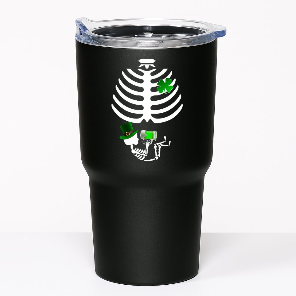 Irish Pregnant Skeleton Baby Beer Tumbler