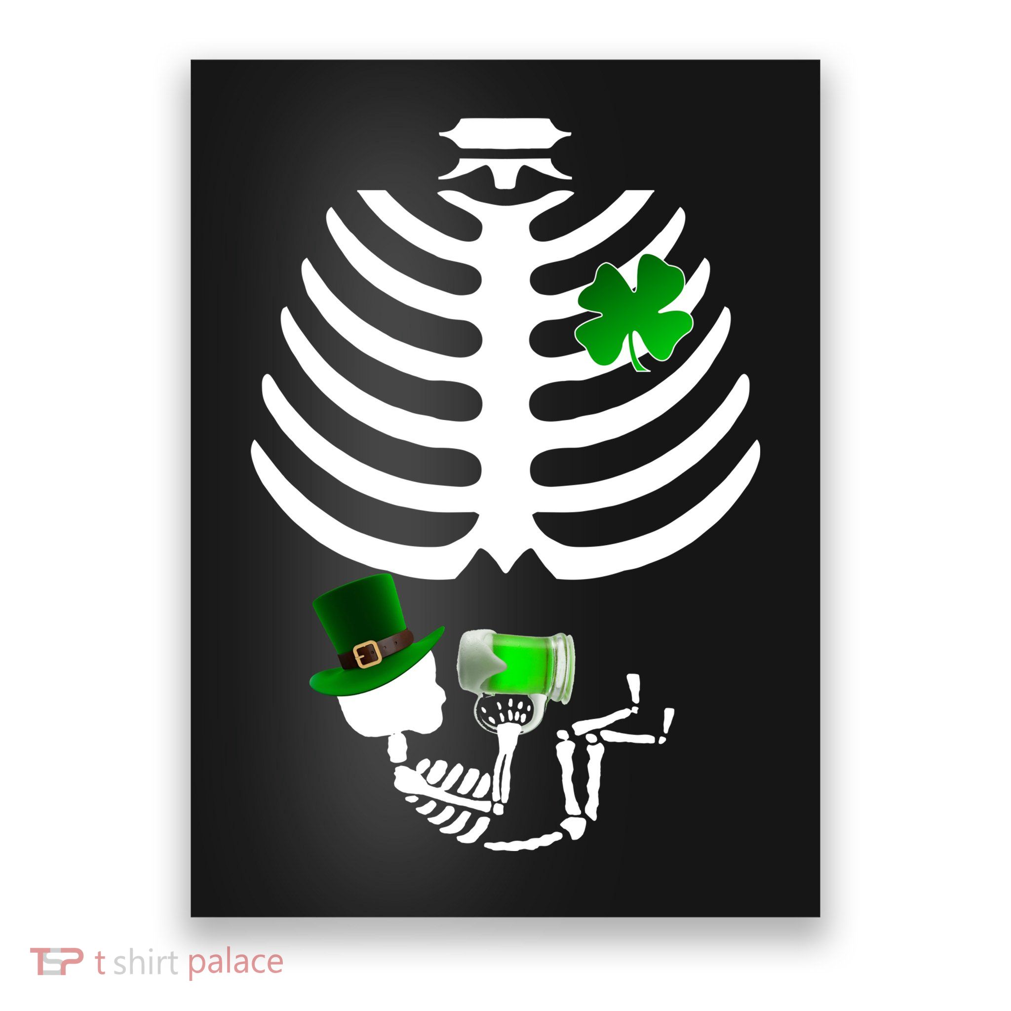 Irish Pregnant Skeleton Baby Beer Poster