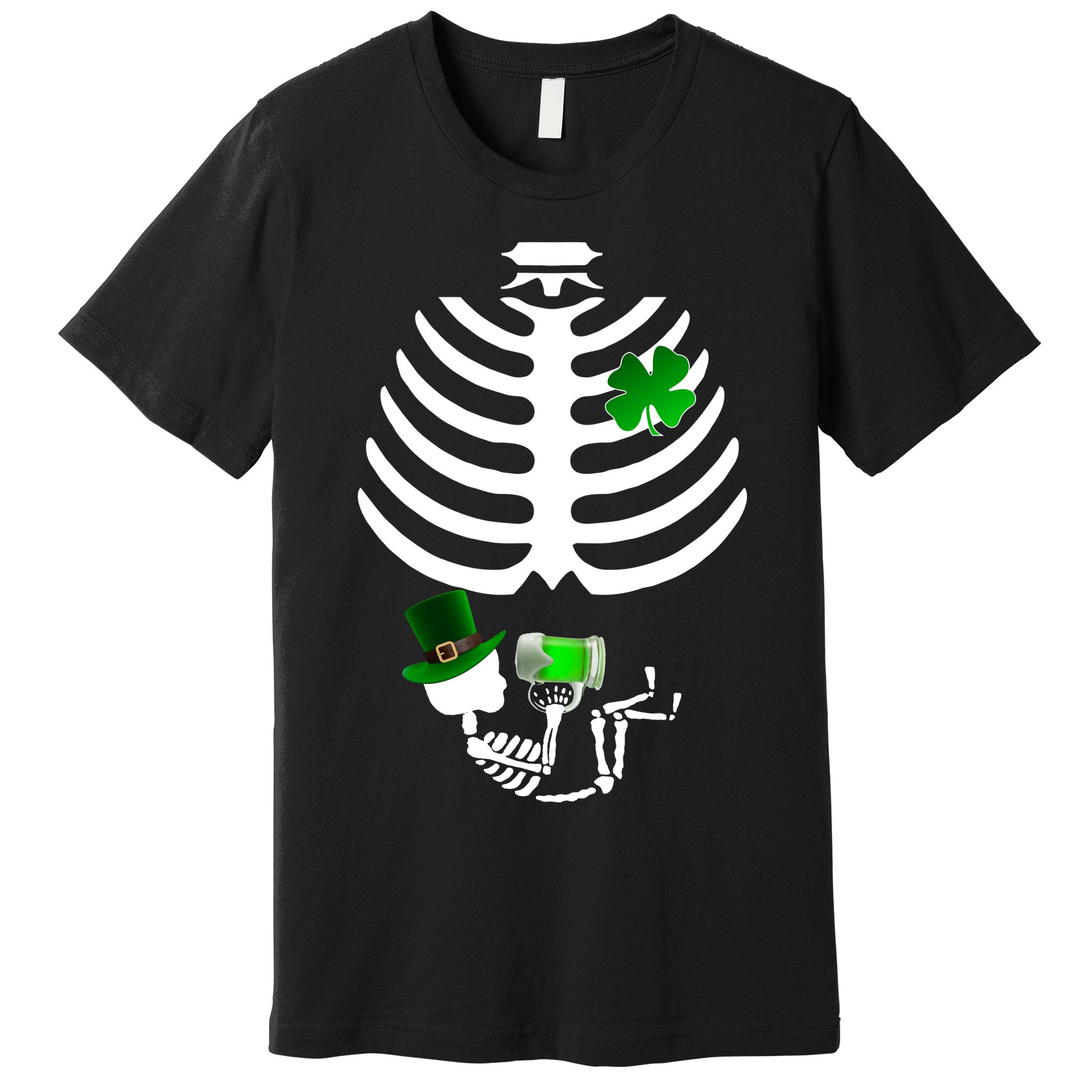 Irish Pregnant Skeleton Baby Beer Premium T-Shirt