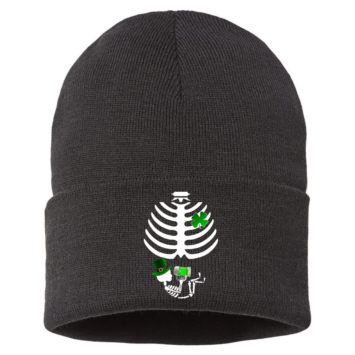Irish Pregnant Skeleton Baby Beer Sustainable Knit Beanie