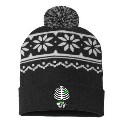 Irish Pregnant Skeleton Baby Beer USA-Made Snowflake Beanie