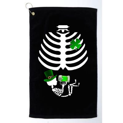 Irish Pregnant Skeleton Baby Beer Golf Towel