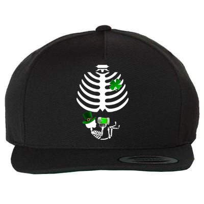 Irish Pregnant Skeleton Baby Beer Wool Snapback Cap