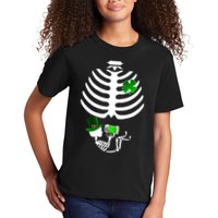 Irish Pregnant Skeleton Baby Beer Kids T-Shirt