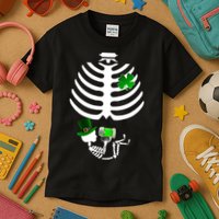 Irish Pregnant Skeleton Baby Beer Kids T-Shirt