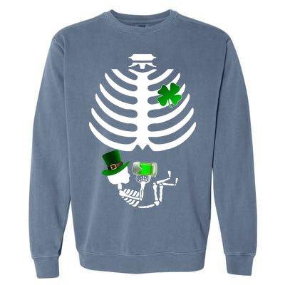 Irish Pregnant Skeleton Baby Beer Garment-Dyed Sweatshirt