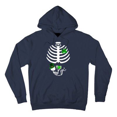 Irish Pregnant Skeleton Baby Beer Hoodie