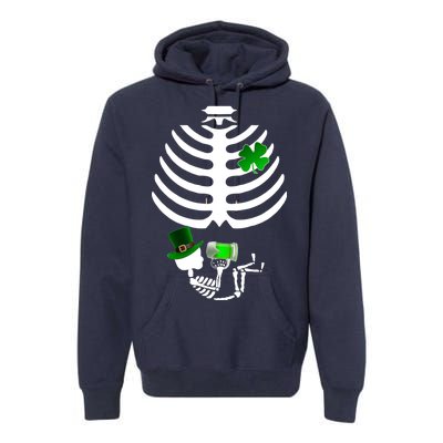 Irish Pregnant Skeleton Baby Beer Premium Hoodie