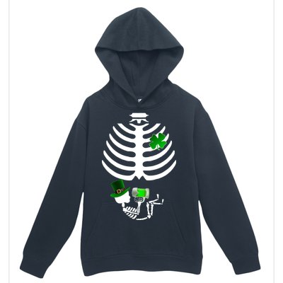 Irish Pregnant Skeleton Baby Beer Urban Pullover Hoodie