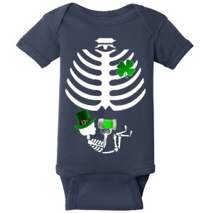 Irish Pregnant Skeleton Baby Beer Baby Bodysuit