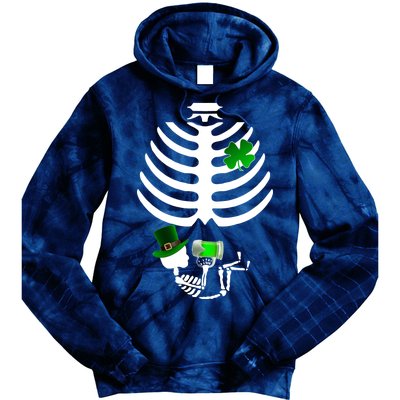 Irish Pregnant Skeleton Baby Beer Tie Dye Hoodie