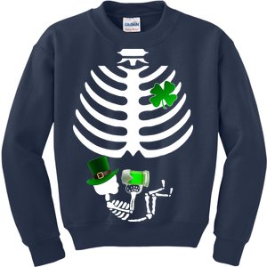 Irish Pregnant Skeleton Baby Beer Kids Sweatshirt