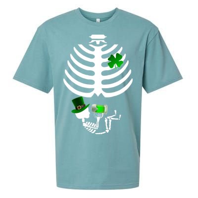 Irish Pregnant Skeleton Baby Beer Sueded Cloud Jersey T-Shirt