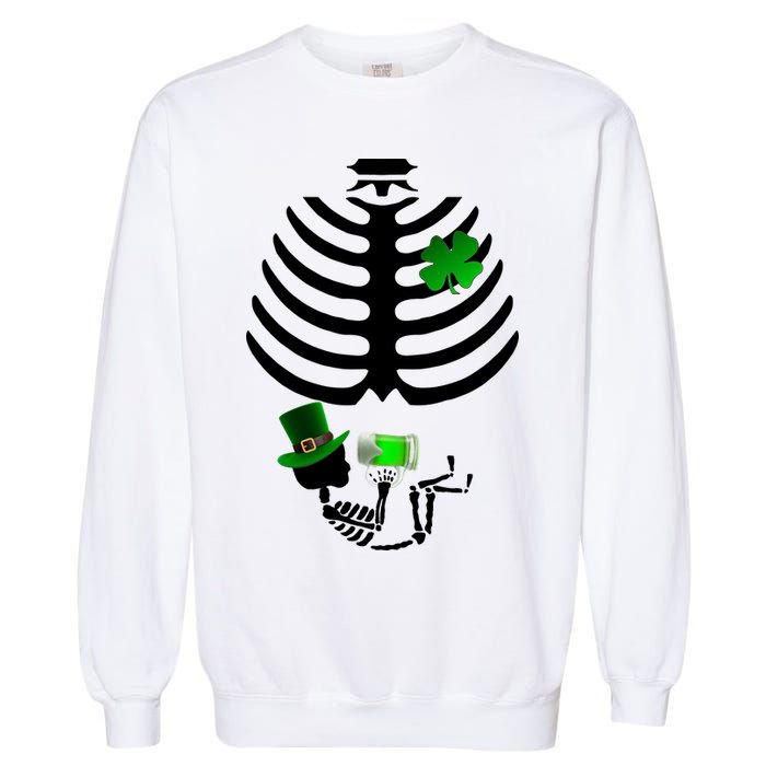 Irish Pregnant Skeleton Baby Beer Garment-Dyed Sweatshirt