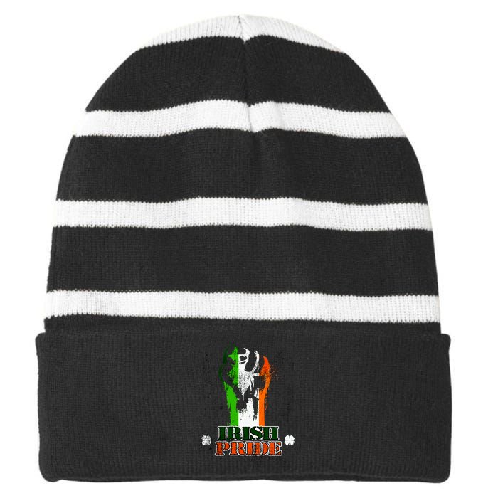 Irish Pride Striped Beanie with Solid Band