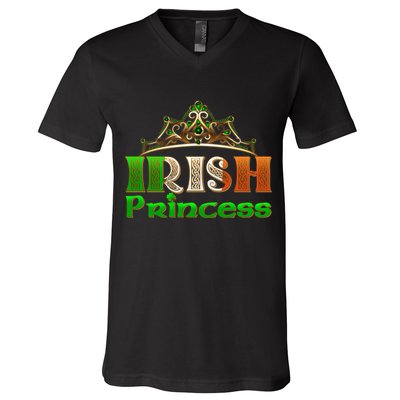 Irish Princess Crown St. Patrick's Day V-Neck T-Shirt